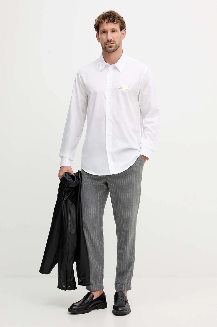 Хлопковая рубашка Versace Jeans Couture цвет белый regular классический воротник 79GALKR1 CN00K