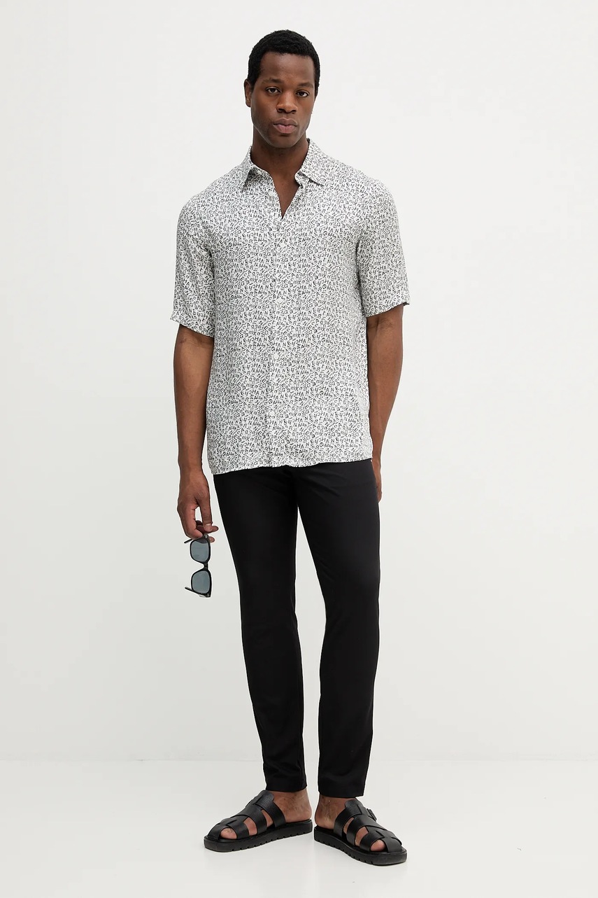 Рубашка Armani Exchange цвет чёрный regular классический воротник XM001926 AF13235