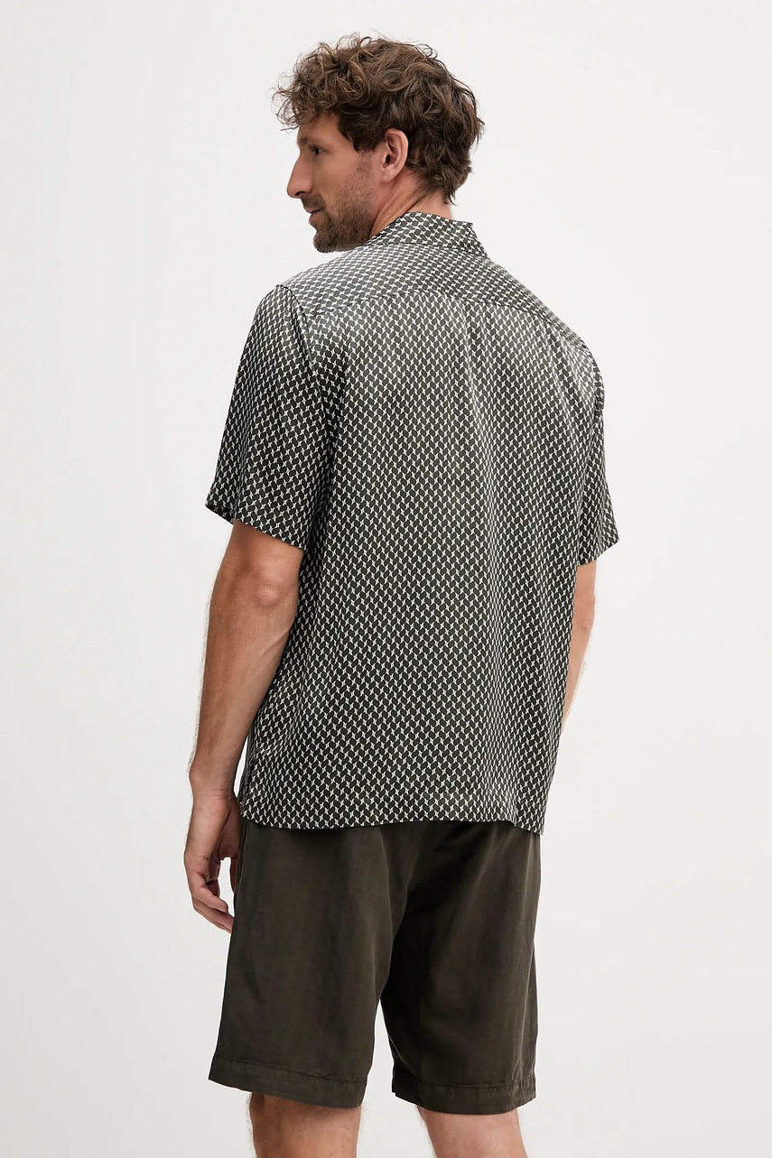 Μεταξωτό πουκάμισο Frescobol Carioca ανδρικό, χρώμα: πράσινο, 2594.840 φωτογραφία