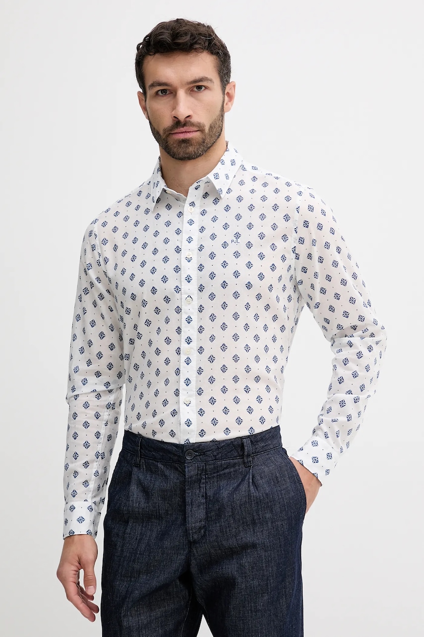 Pepe Jeans cămașă din bumbac culoarea alb, cu guler clasic, regular, PM309091