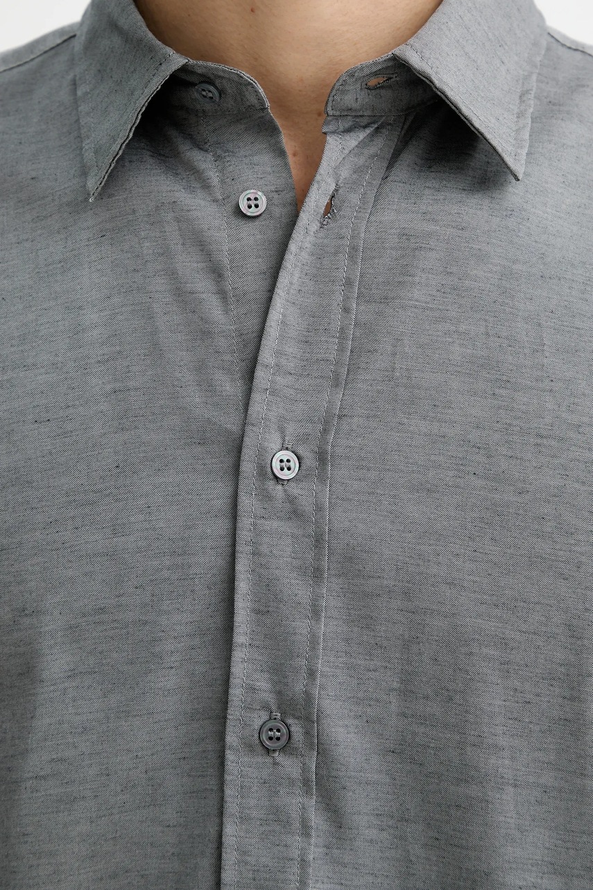 Πουκάμισο Sisley χρώμα: γκρι, 5EY3SQ049 φωτογραφία
