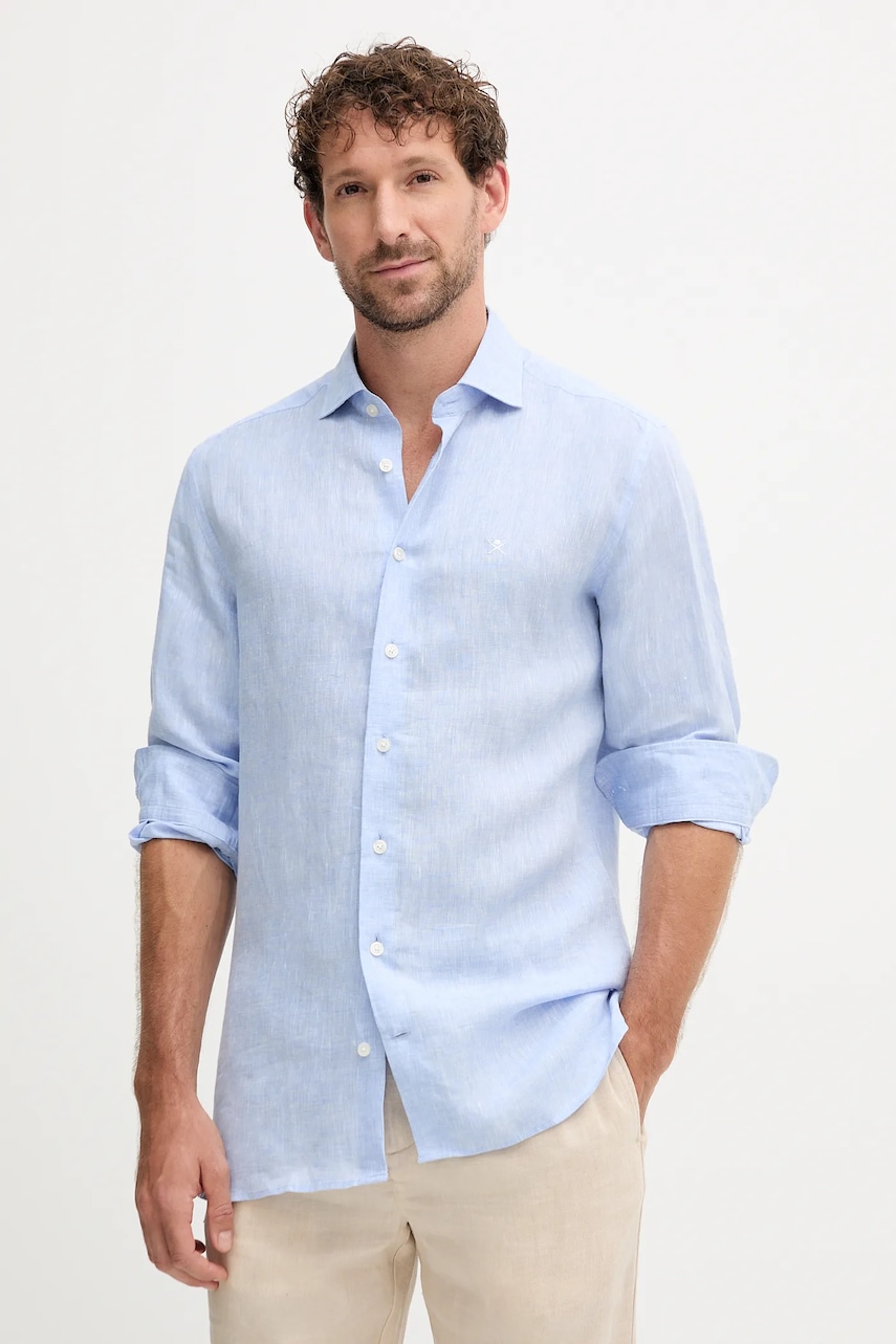Hackett London cămașă de in cu guler italian, regular, HM3010346