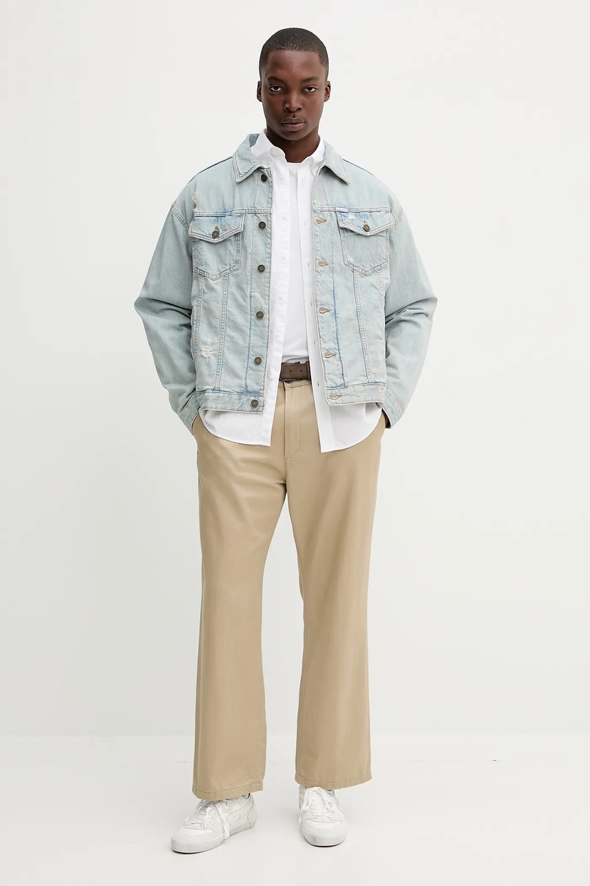 Хлопковая рубашка Guess Jeans цвет белый regular воротник button-down M5YH64 WHFK1