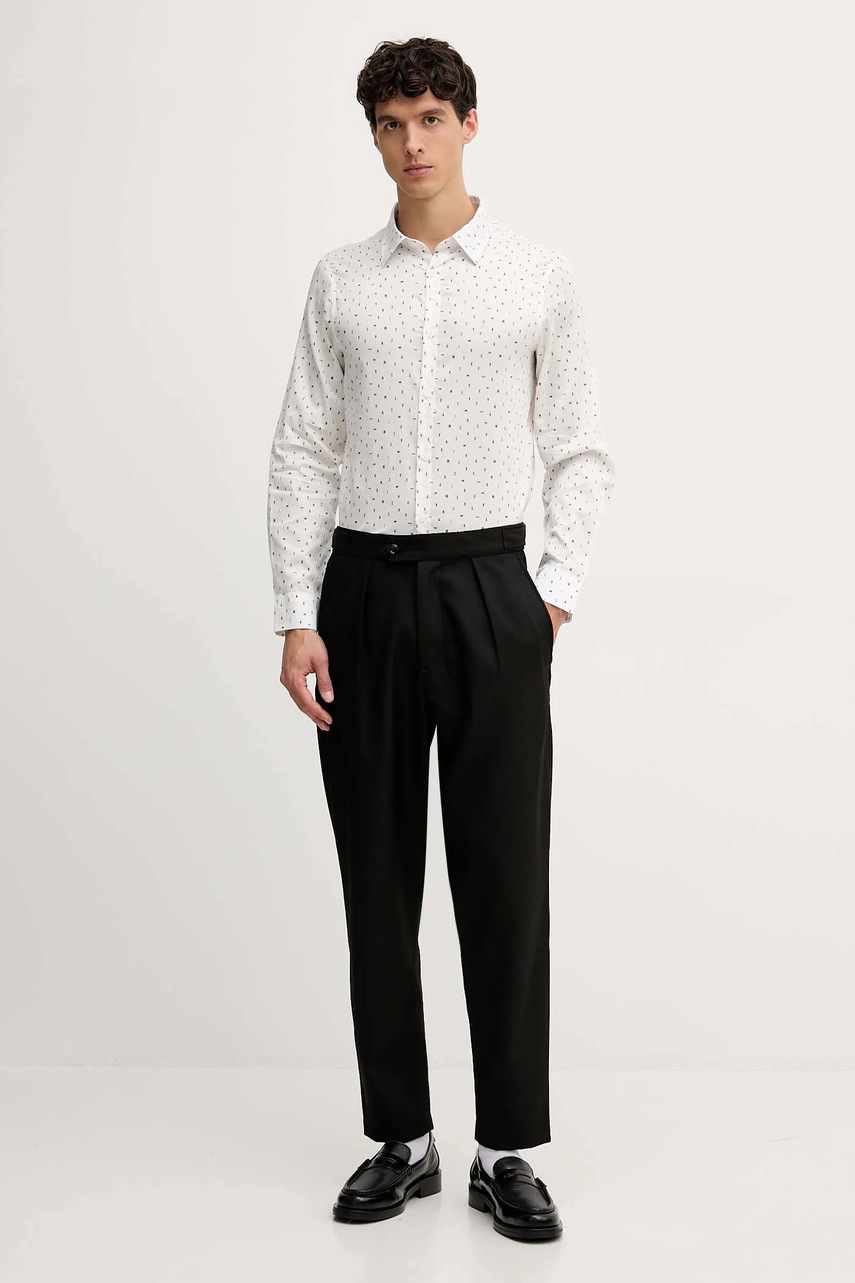 Хлопковая рубашка Armani Exchange цвет белый regular классический воротник XM001942 AF19194 Хлопковая рубашка Armani Exchange цвет белый regular классический воротник XM001942 AF19194