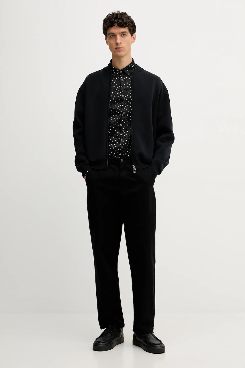 Хлопковая рубашка Armani Exchange цвет чёрный regular классический воротник XM001942 AF19194 Хлопковая рубашка Armani Exchange цвет чёрный regular классический воротник XM001942 AF19194