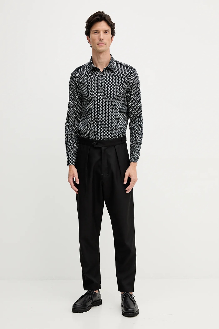 Рубашка Emporio Armani цвет синий regular классический воротник EM001537 AF14130 Рубашка Emporio Armani цвет синий regular классический воротник EM001537 AF14130