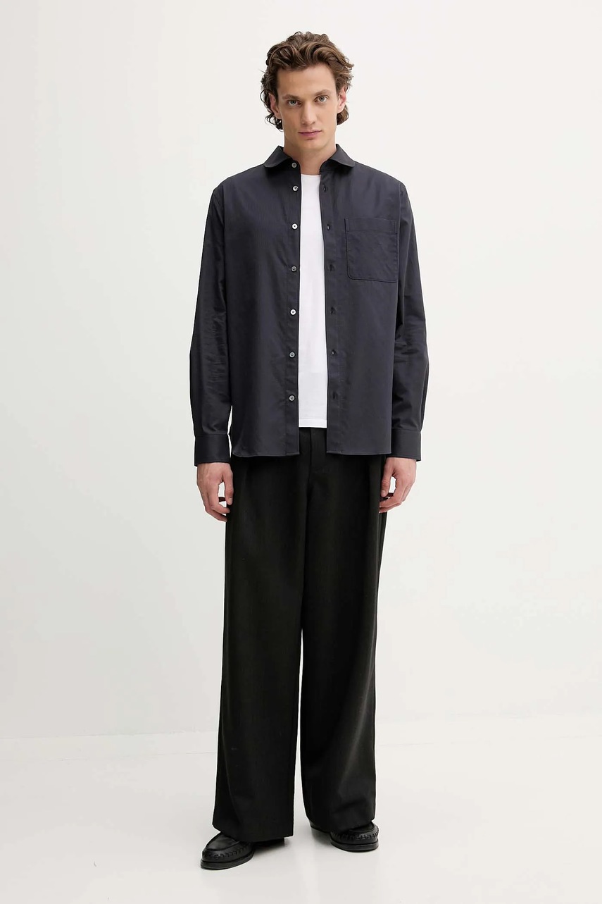 Хлопковая рубашка Kenzo цвет синий slim классический воротник FF65CH2029IC Хлопковая рубашка Kenzo цвет синий slim классический воротник FF65CH2029IC