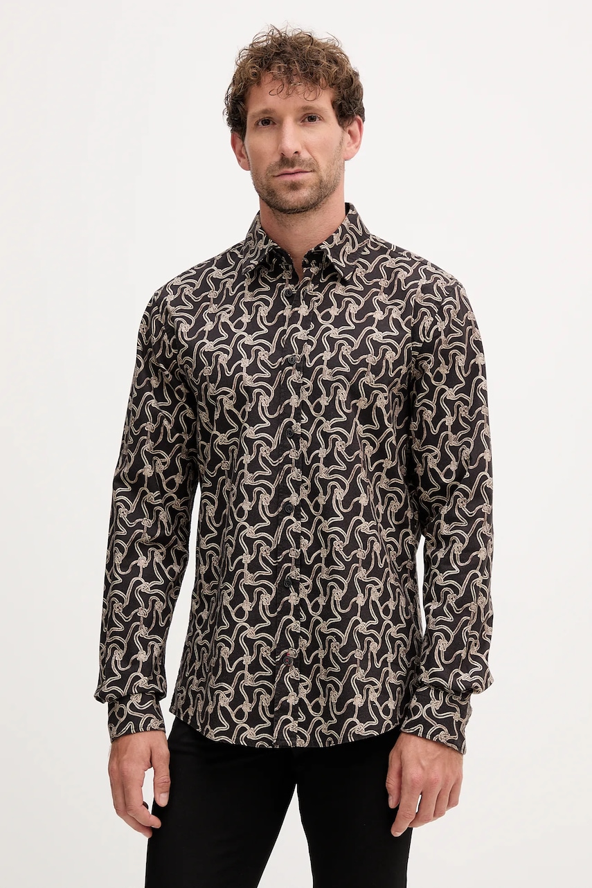 Joop! cămașă din bumbac culoarea negru, cu guler clasic, regular, 30047197