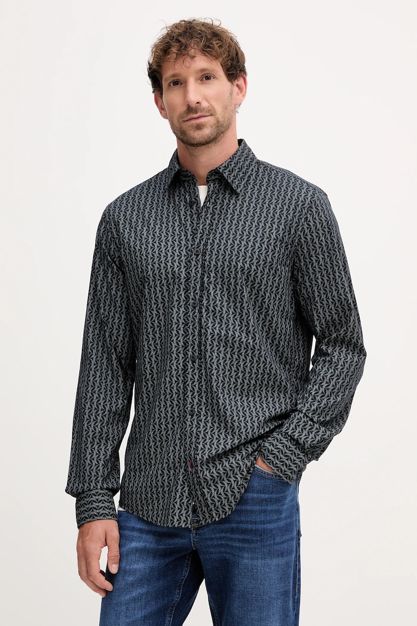 Joop! cămașă din bumbac culoarea negru, cu guler clasic, regular, 30047201