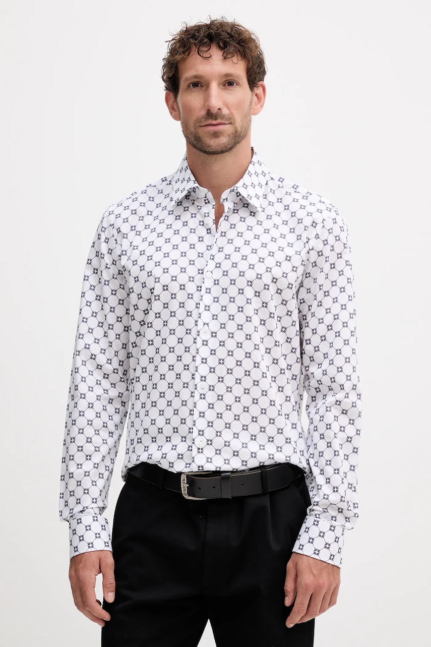 Joop! cămașă din bumbac culoarea alb, cu guler clasic, slim, 30047175