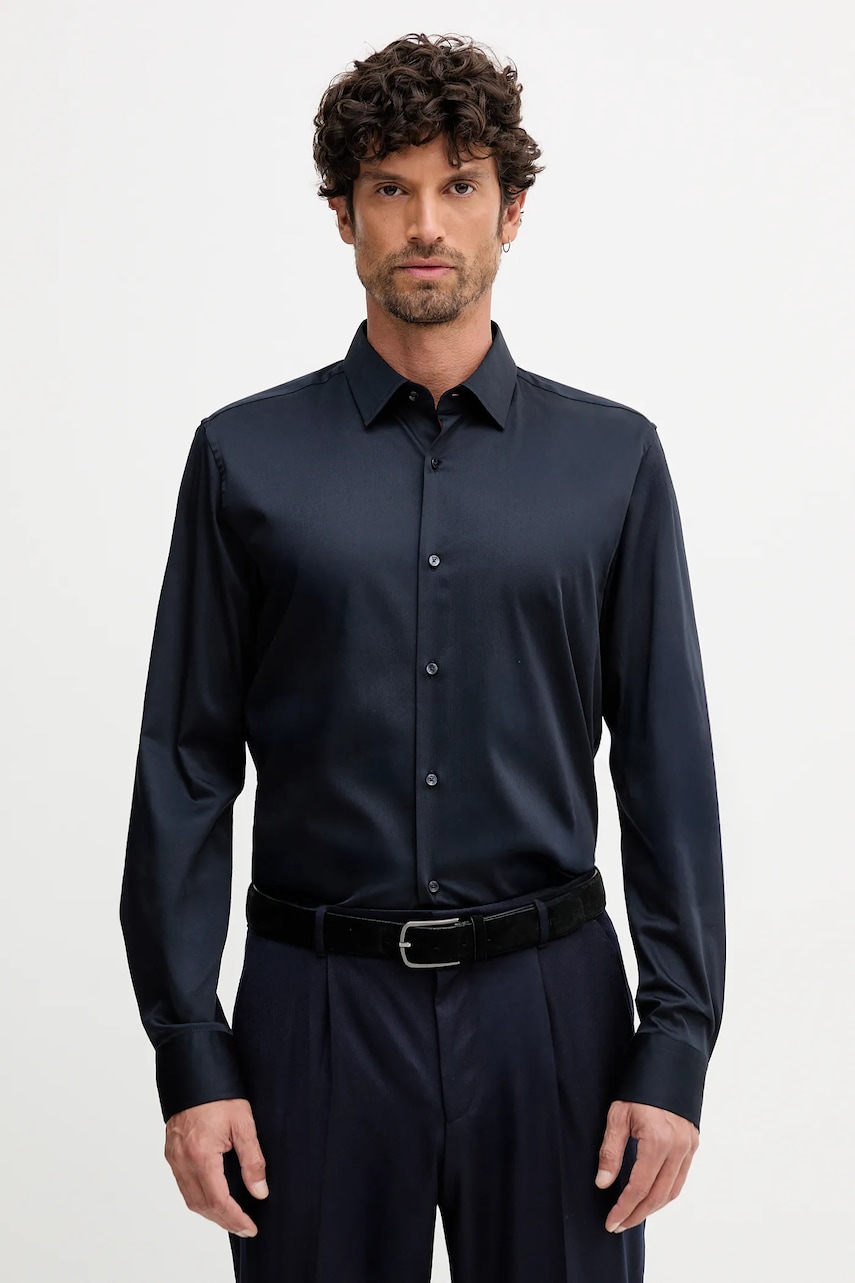 Joop! cămașă culoarea bleumarin, cu guler clasic, slim, 30044608