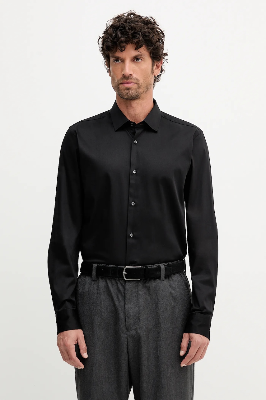 Joop! cămașă culoarea negru, cu guler clasic, slim, 30044608