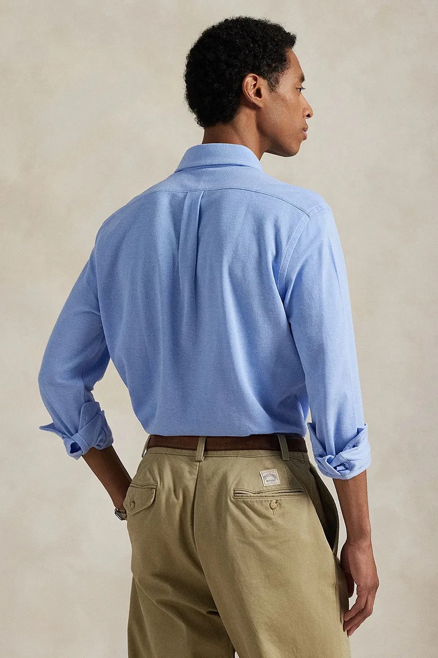 Хлопковая рубашка Polo Ralph Lauren цвет синий regular воротник button-down 710979488