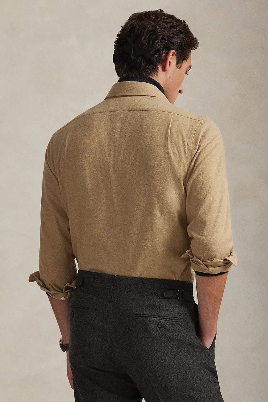 Рубашка Polo Ralph Lauren цвет бежевый regular 710P00661