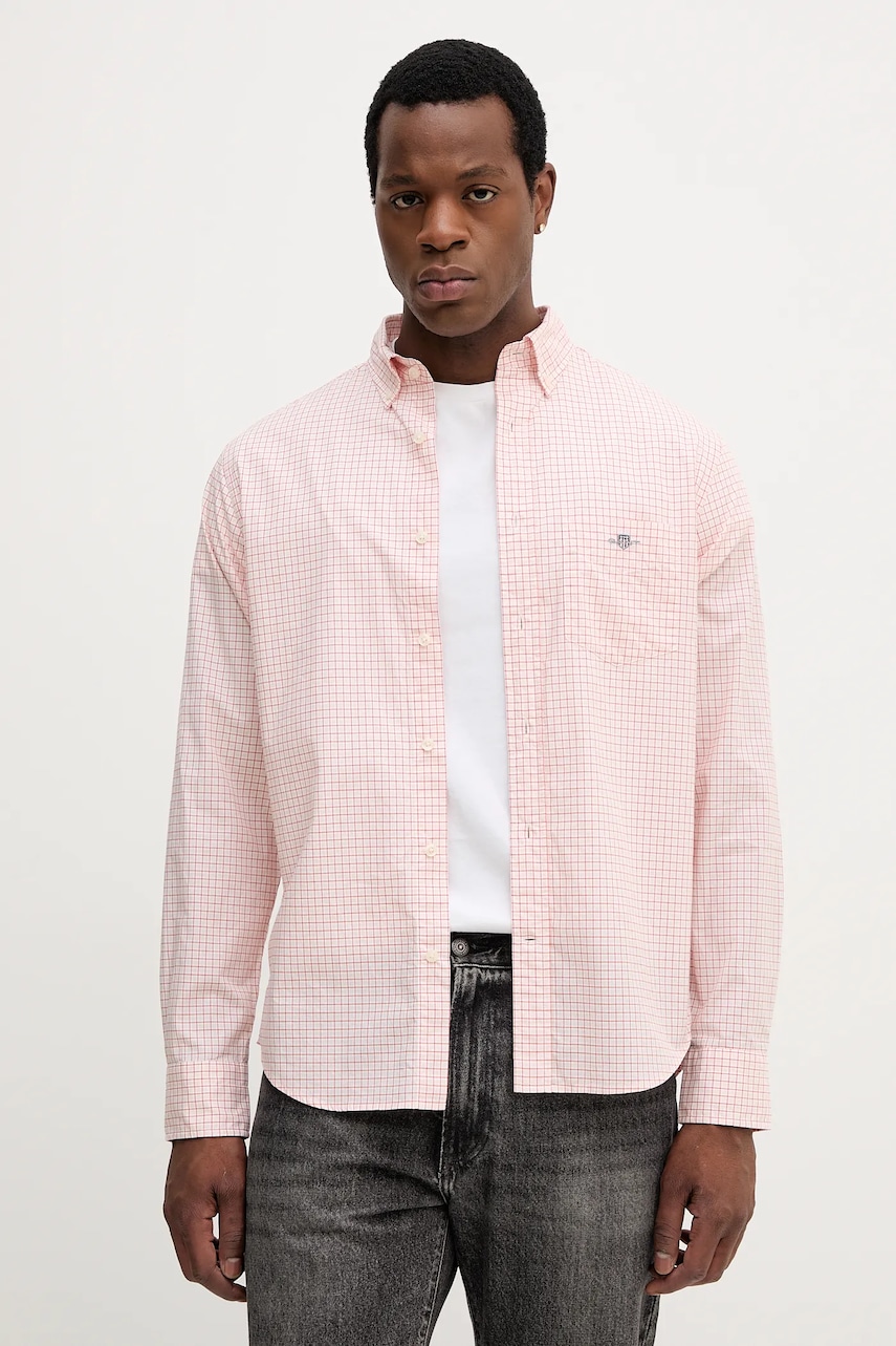 Gant cămașă din bumbac culoarea roșu, cu guler clasic, regular, 3250149