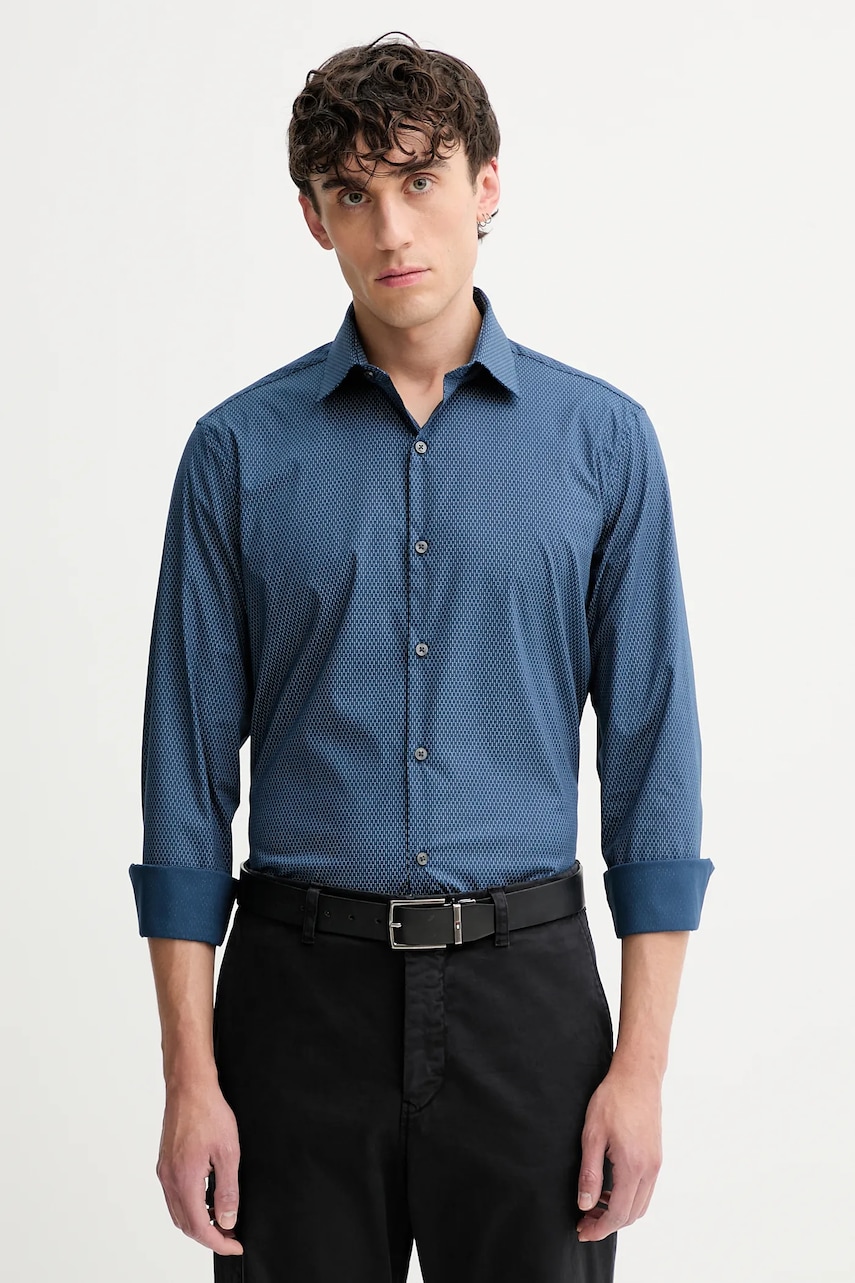Levně Košile Calvin Klein pánská, modrá barva, slim, s klasickým límcem, LV019EU041