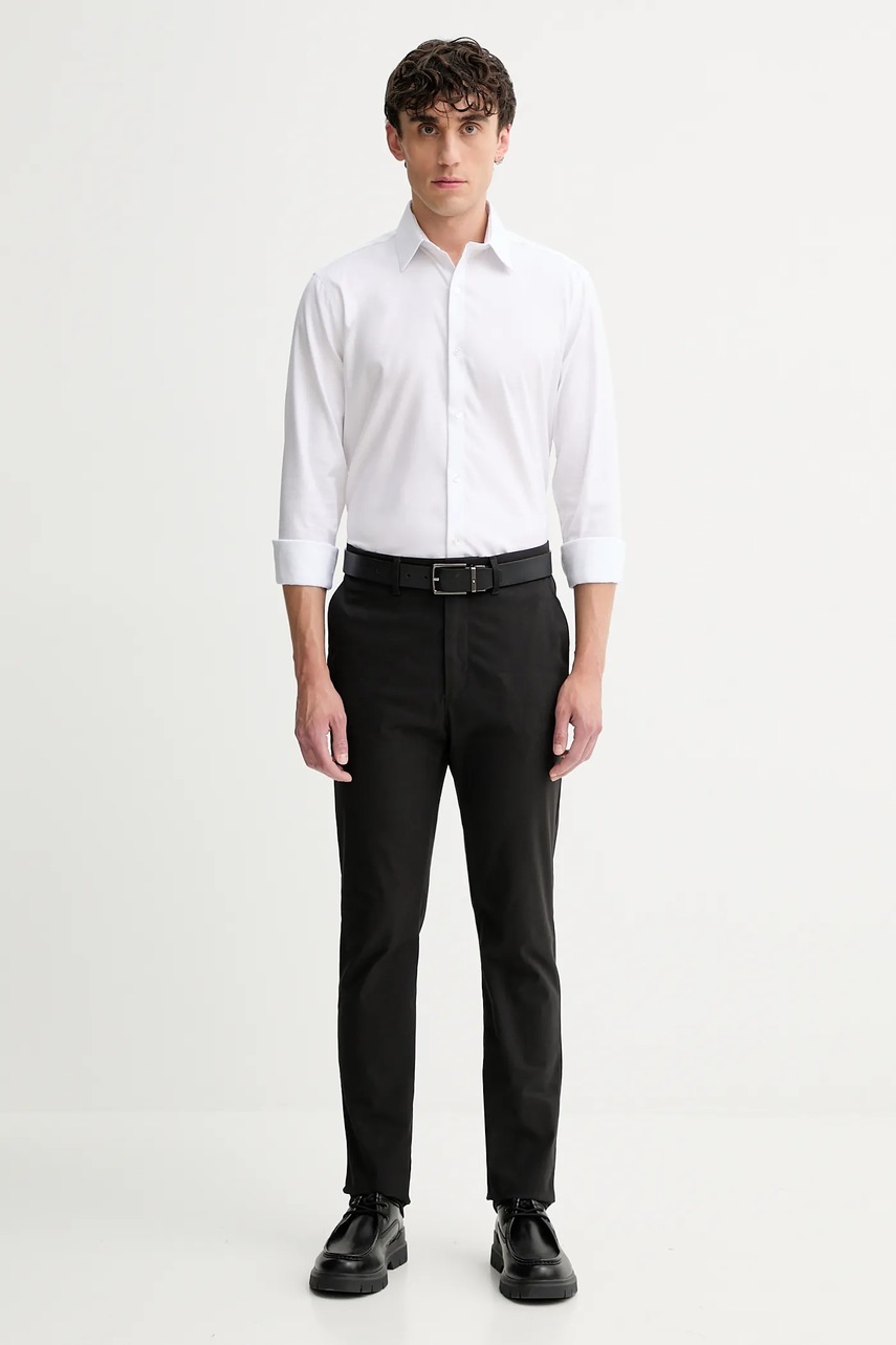 Рубашка Calvin Klein цвет белый slim классический воротник LV019EU053