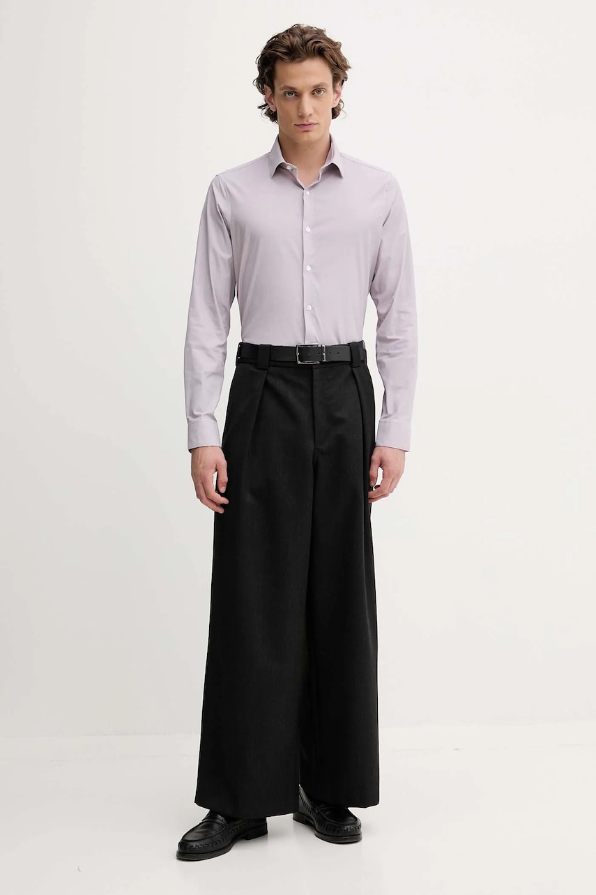 Рубашка Calvin Klein цвет розовый slim итальянский воротник LV019EU074