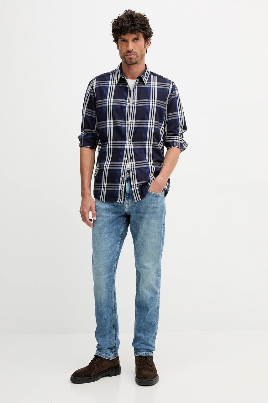 Хлопковая рубашка Pepe Jeans цвет синий regular PM3090824 Хлопковая рубашка Pepe Jeans цвет синий regular PM3090824