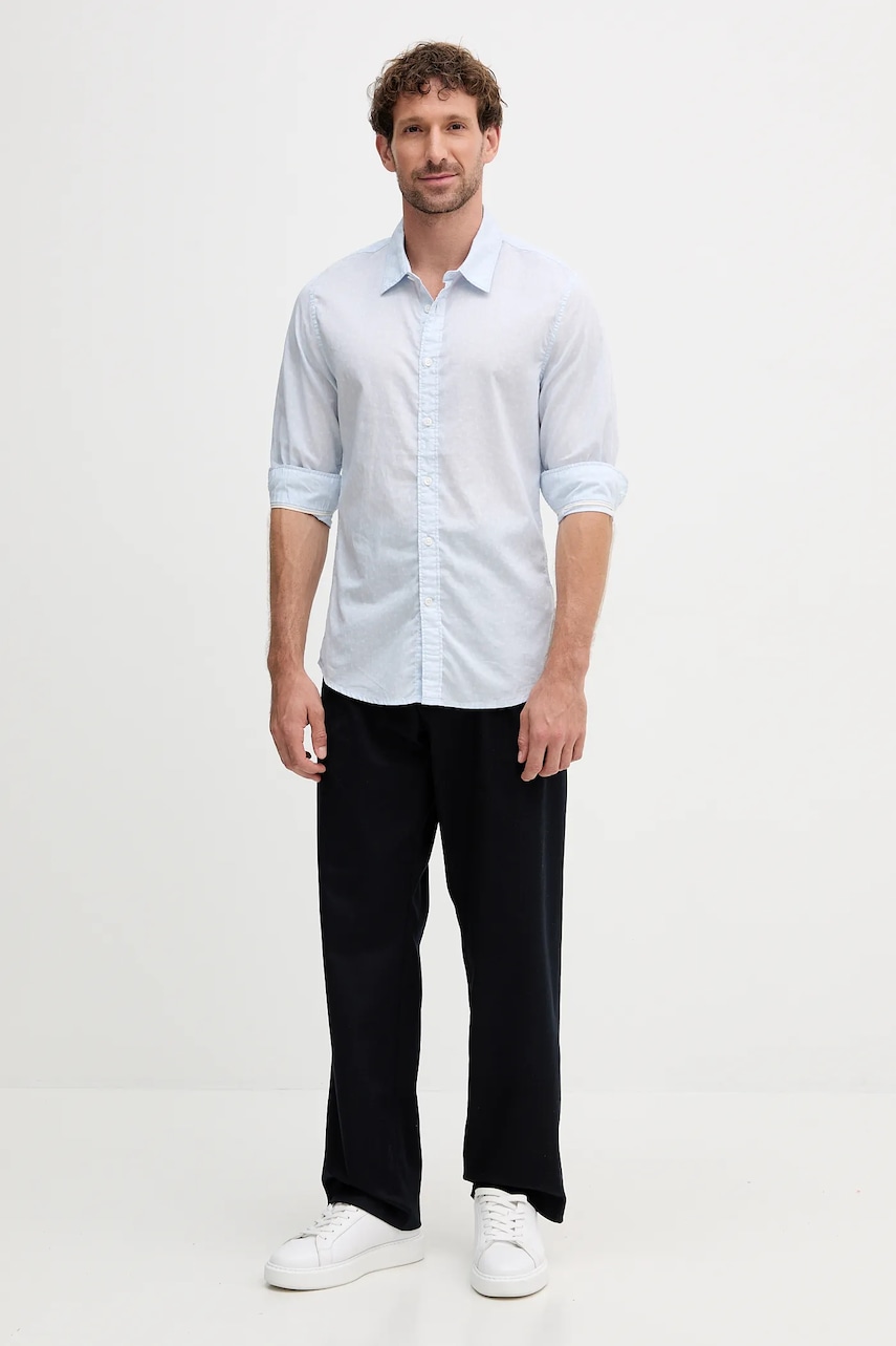 Хлопковая рубашка Pepe Jeans slim классический воротник PM3090818 Хлопковая рубашка Pepe Jeans slim классический воротник PM3090818