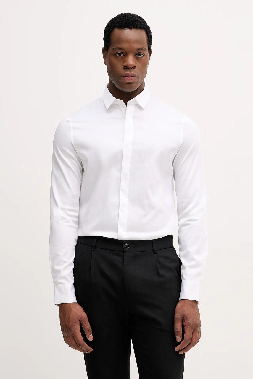 Armani Exchange camasa culoarea alb, cu guler clasic, slim, XM001867 AF10192