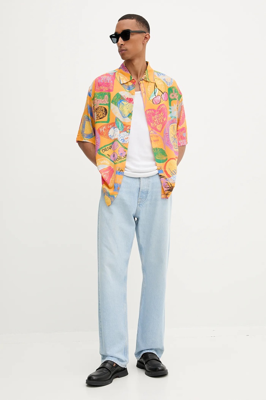 Πουκάμισο Desigual CARTAGENA χρώμα: κίτρινο, 25WMCW15 φωτογραφία