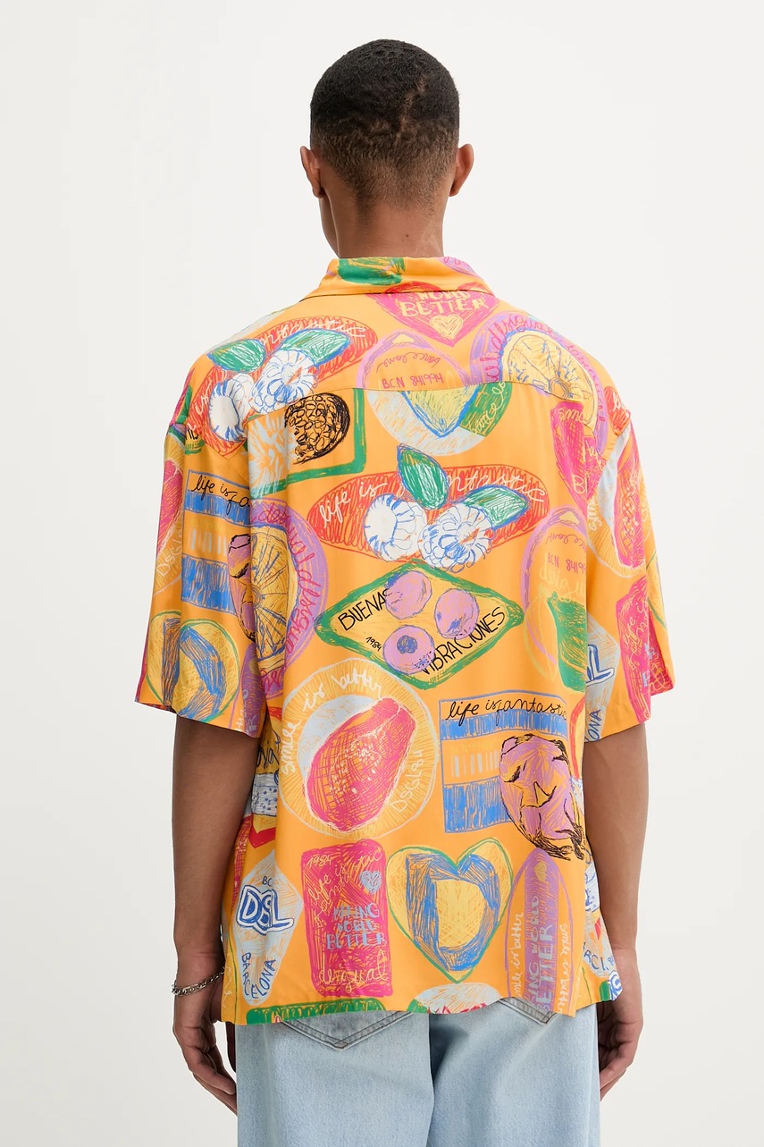 Πουκάμισο Desigual CARTAGENA χρώμα: κίτρινο, 25WMCW15 φωτογραφία