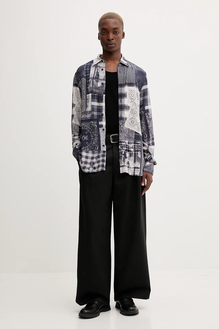 Рубашка Desigual BLUE PATCH цвет синий relaxed классический воротник 25WMCW40