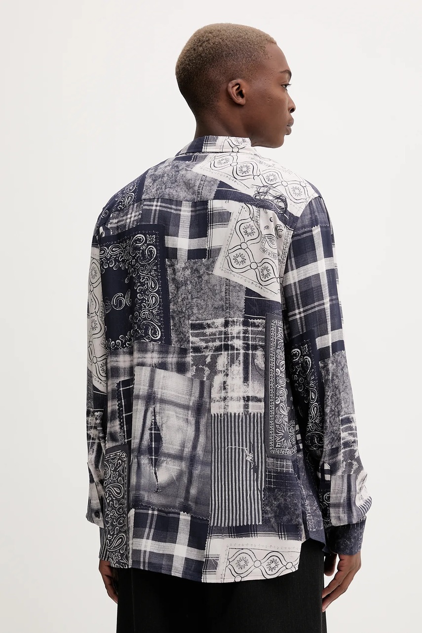 Πουκάμισο Desigual BLUE PATCH χρώμα: ναυτικό μπλε, 25WMCW40 φωτογραφία