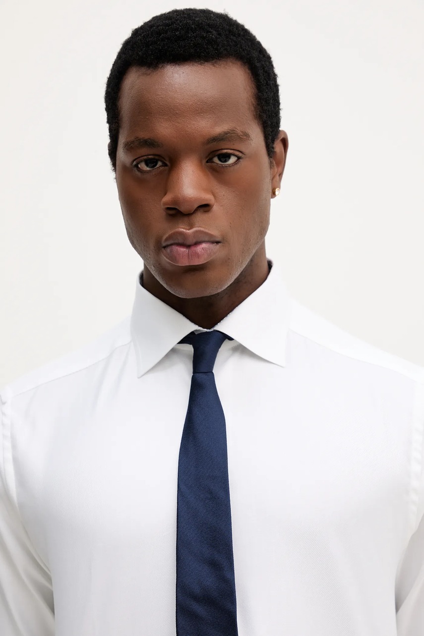 Βαμβακερό πουκάμισο Eton ανδρικά, χρώμα: άσπρο, 100013906 φωτογραφία