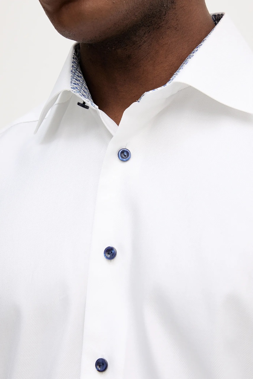 Βαμβακερό πουκάμισο Eton ανδρικά, χρώμα: άσπρο, 100013906 φωτογραφία