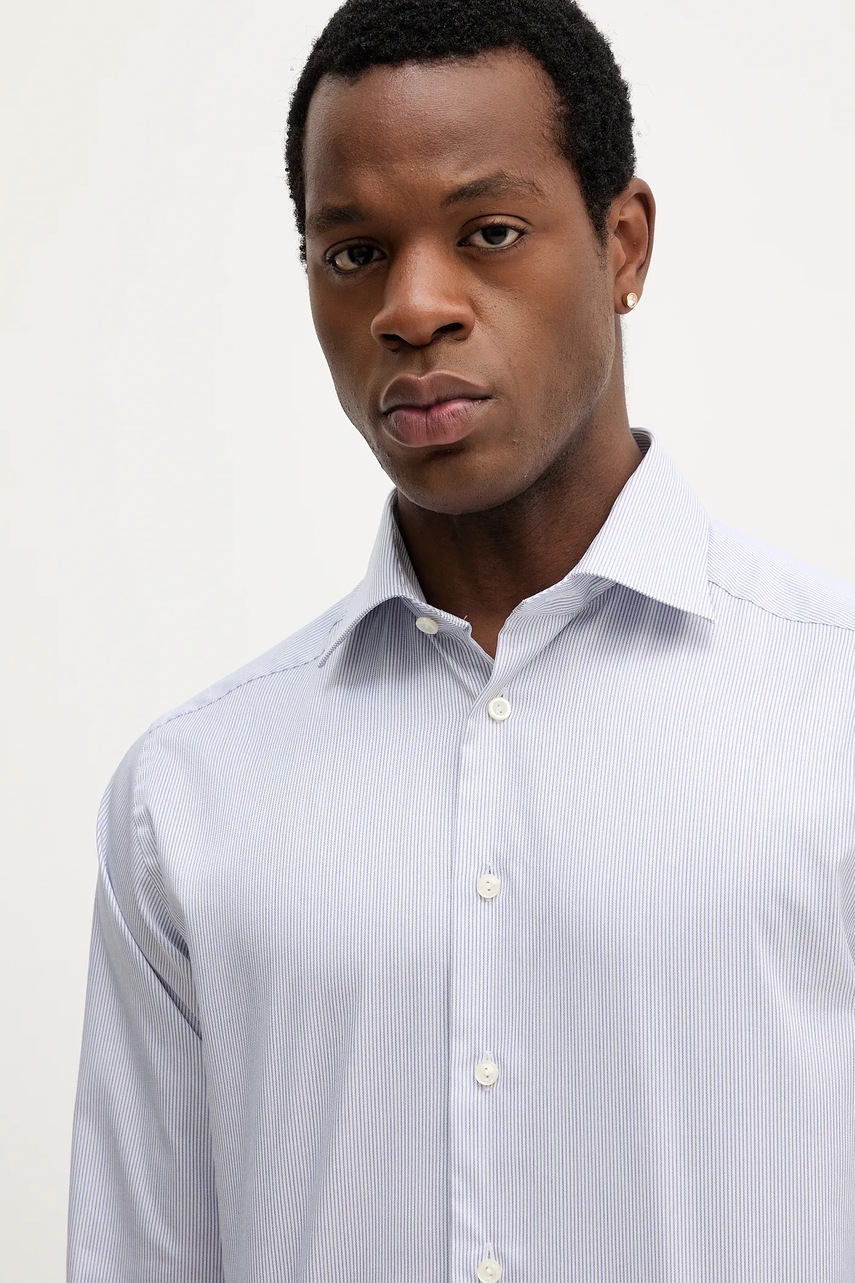 Βαμβακερό πουκάμισο Eton ανδρικό, χρώμα: μπλε, 100014394 φωτογραφία