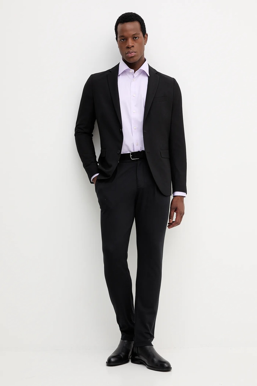 Βαμβακερό πουκάμισο Eton ανδρικά, χρώμα: μοβ, 100013933 φωτογραφία