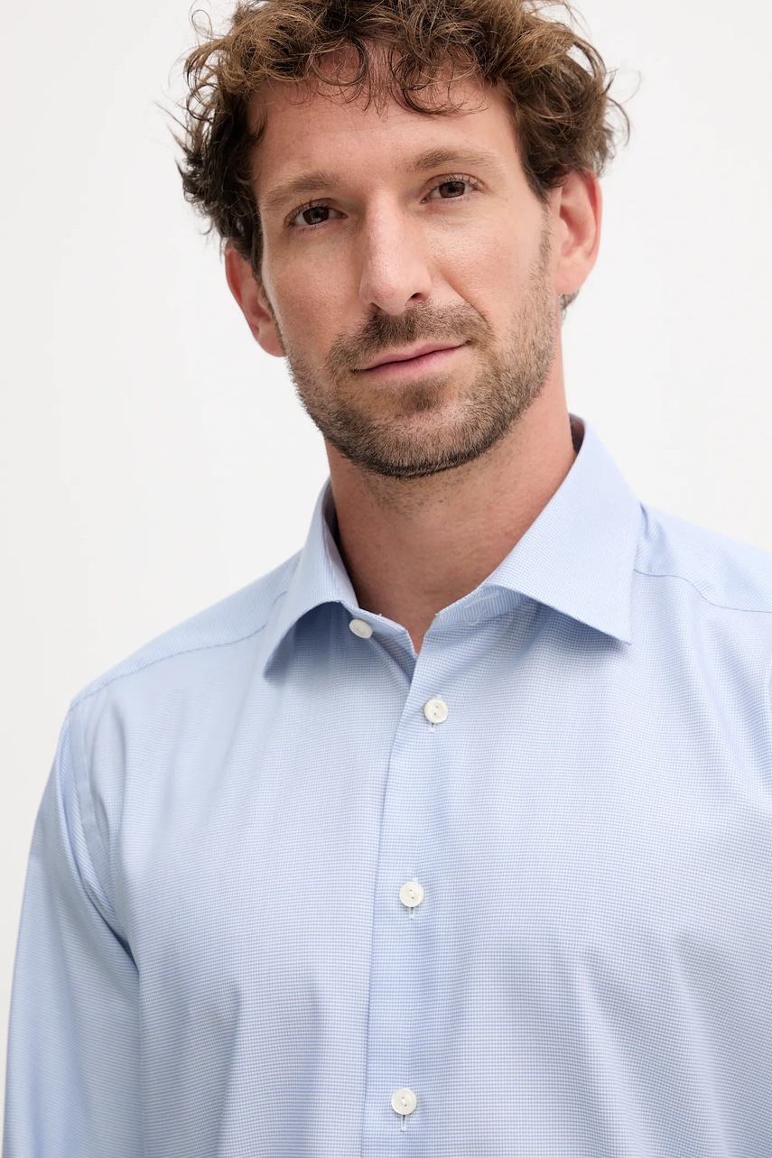Βαμβακερό πουκάμισο Eton ανδρικά, χρώμα: μπλε, 100014442 φωτογραφία