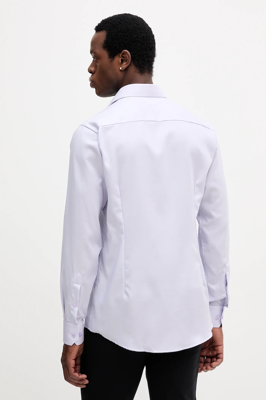 Βαμβακερό πουκάμισο Eton ανδρικά, χρώμα: μοβ, 100013943 φωτογραφία