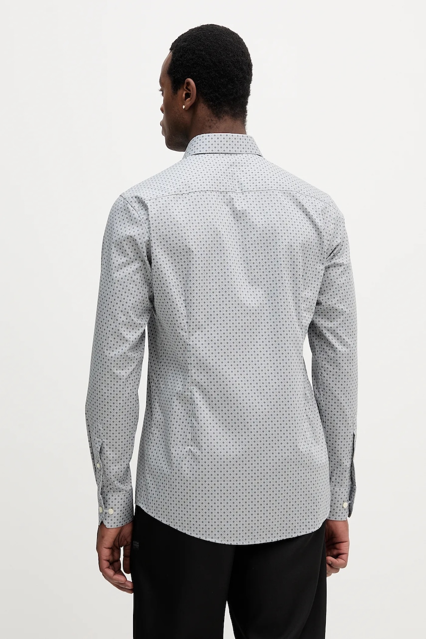 Βαμβακερό πουκάμισο Eton ανδρικό, χρώμα: γκρι, 100013947 φωτογραφία