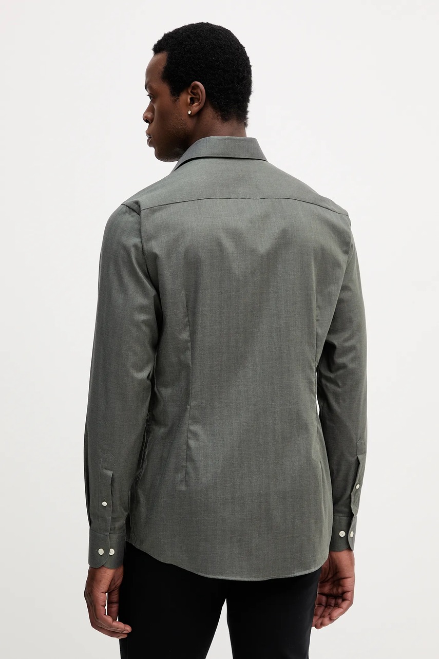 Βαμβακερό πουκάμισο Eton ανδρικά, χρώμα: πράσινο, 100013963 φωτογραφία