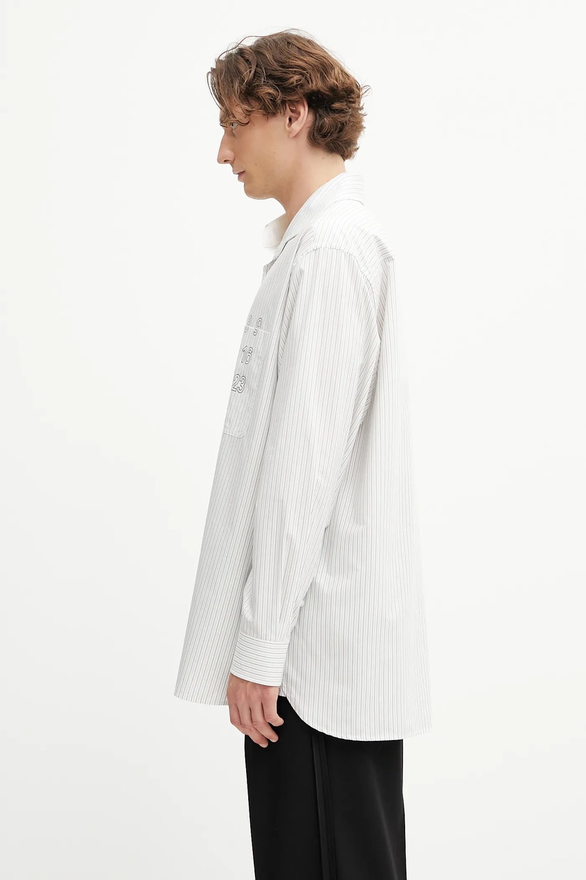 Хлопковая рубашка MM6 Maison Margiela цвет белый relaxed воротник button-down SH0DT0025.MTN085.961