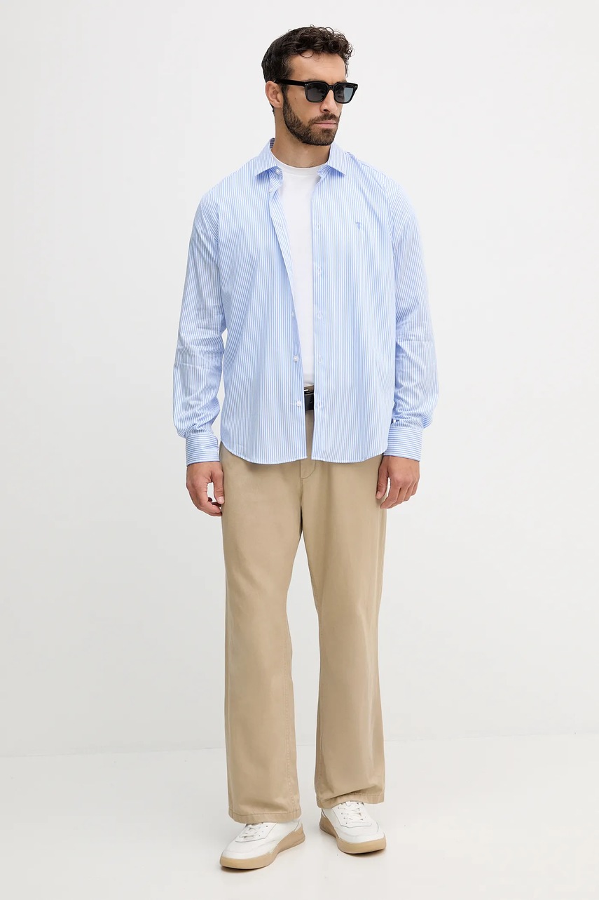 Хлопковая рубашка Trussardi relaxed классический воротник 5007N000009N