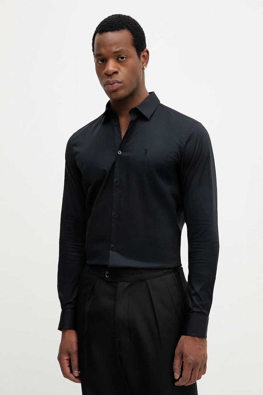 Trussardi cămașă culoarea negru, cu guler clasic, slim, 5004N000006N