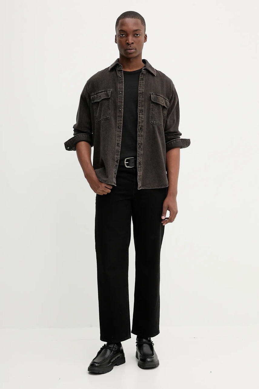 Τζιν πουκάμισο Rag & Bone ανδρικό, χρώμα: καφέ, RX0825FSUBB φωτογραφία