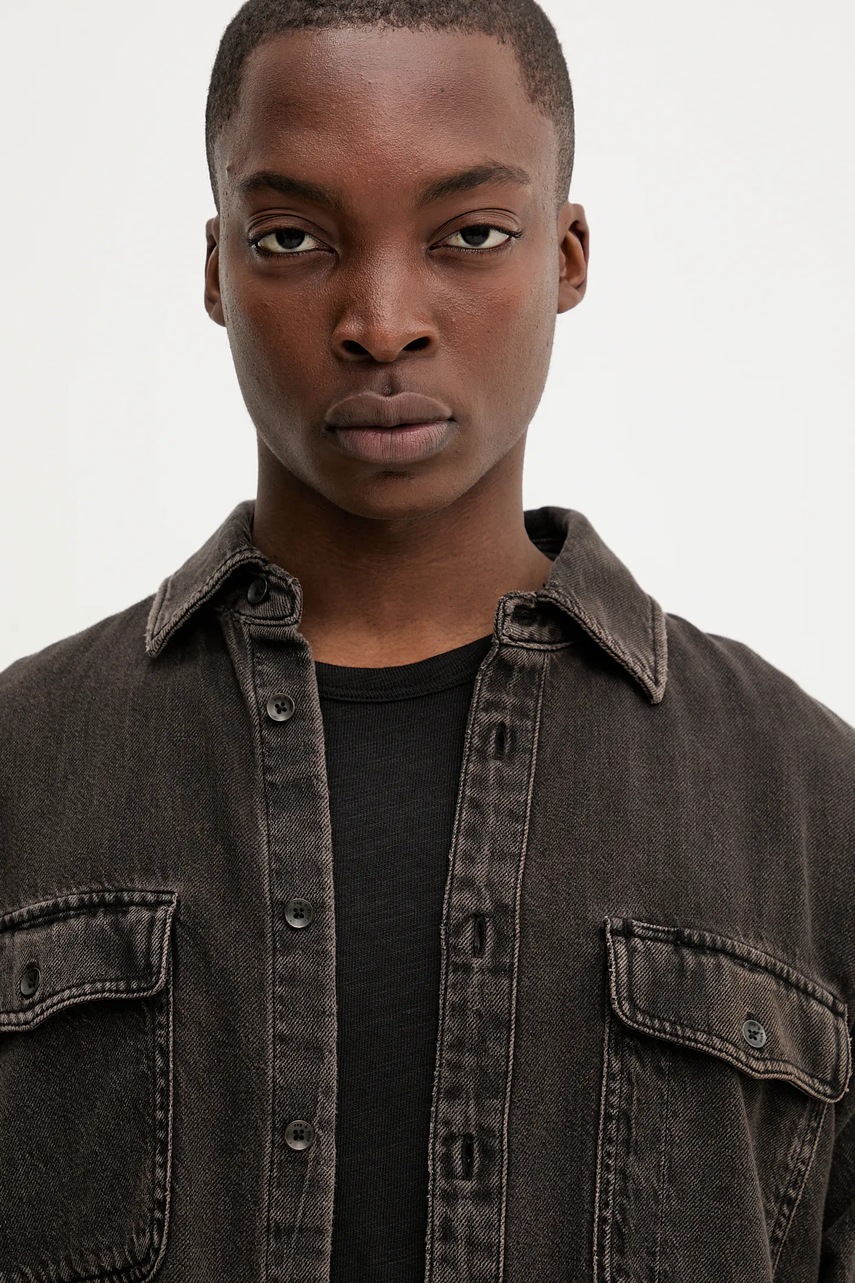 Τζιν πουκάμισο Rag & Bone ανδρικό, χρώμα: καφέ, RX0825FSUBB φωτογραφία