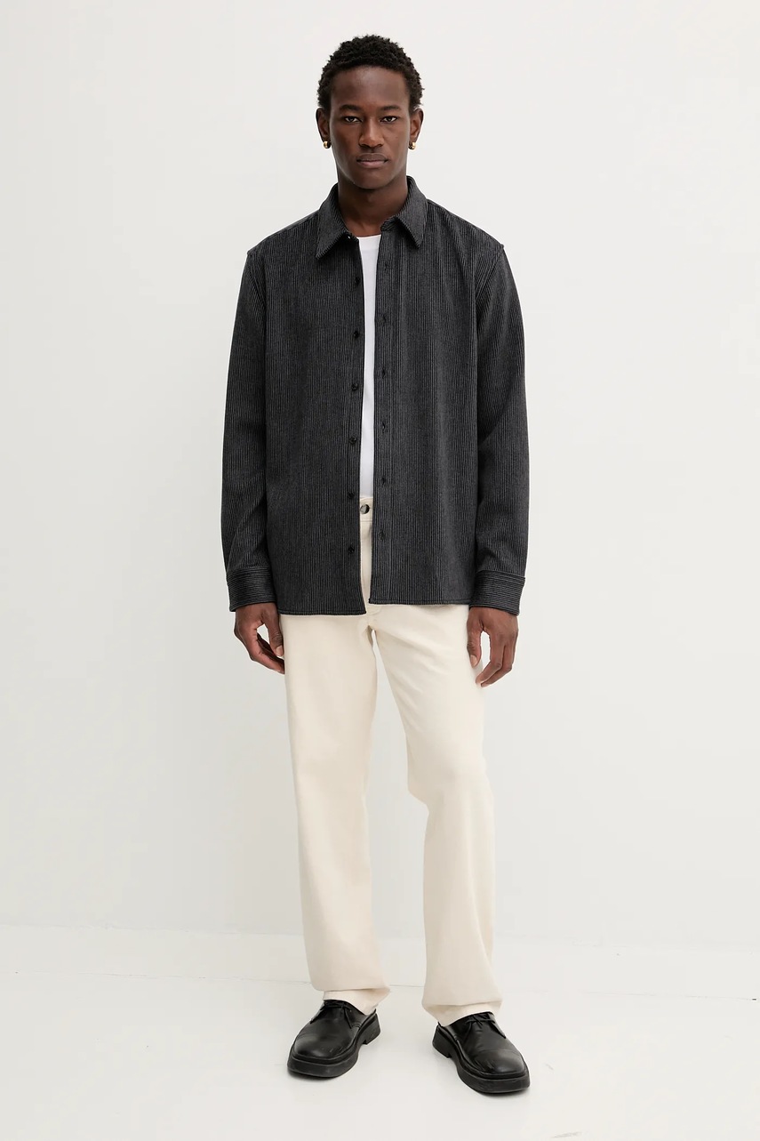 Рубашка Calvin Klein цвет синий relaxed классический воротник LV04LD114G