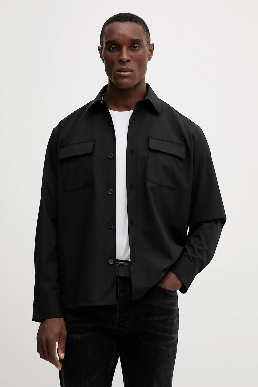Karl Lagerfeld cămașă culoarea negru, regular, 554037.605975