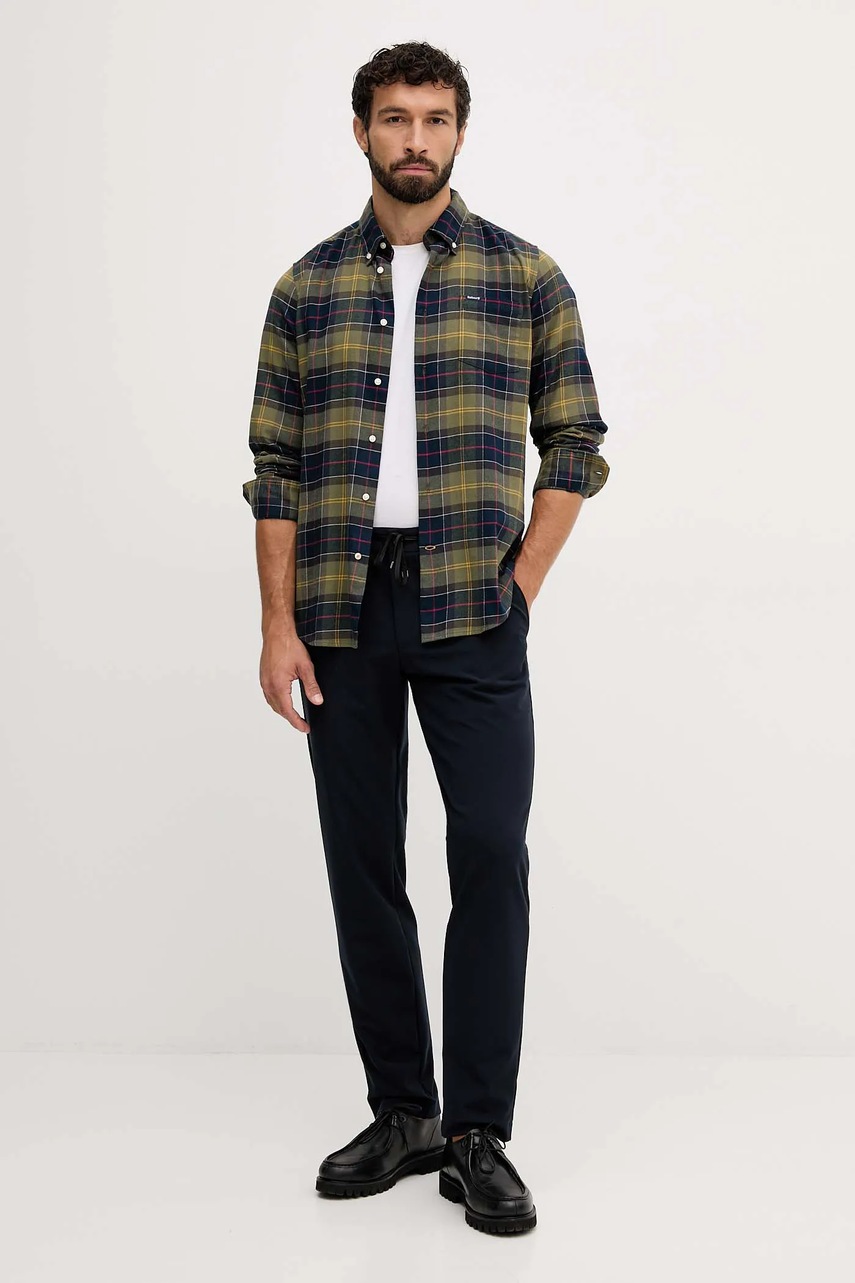 Хлопковая рубашка Barbour FORTROSE regular воротник button-down MSH4991