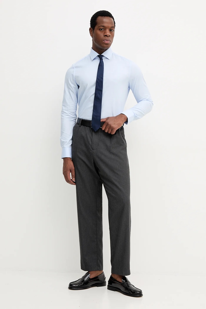 Хлопковая рубашка Michael Kors slim итальянский воротник MK0DS01409