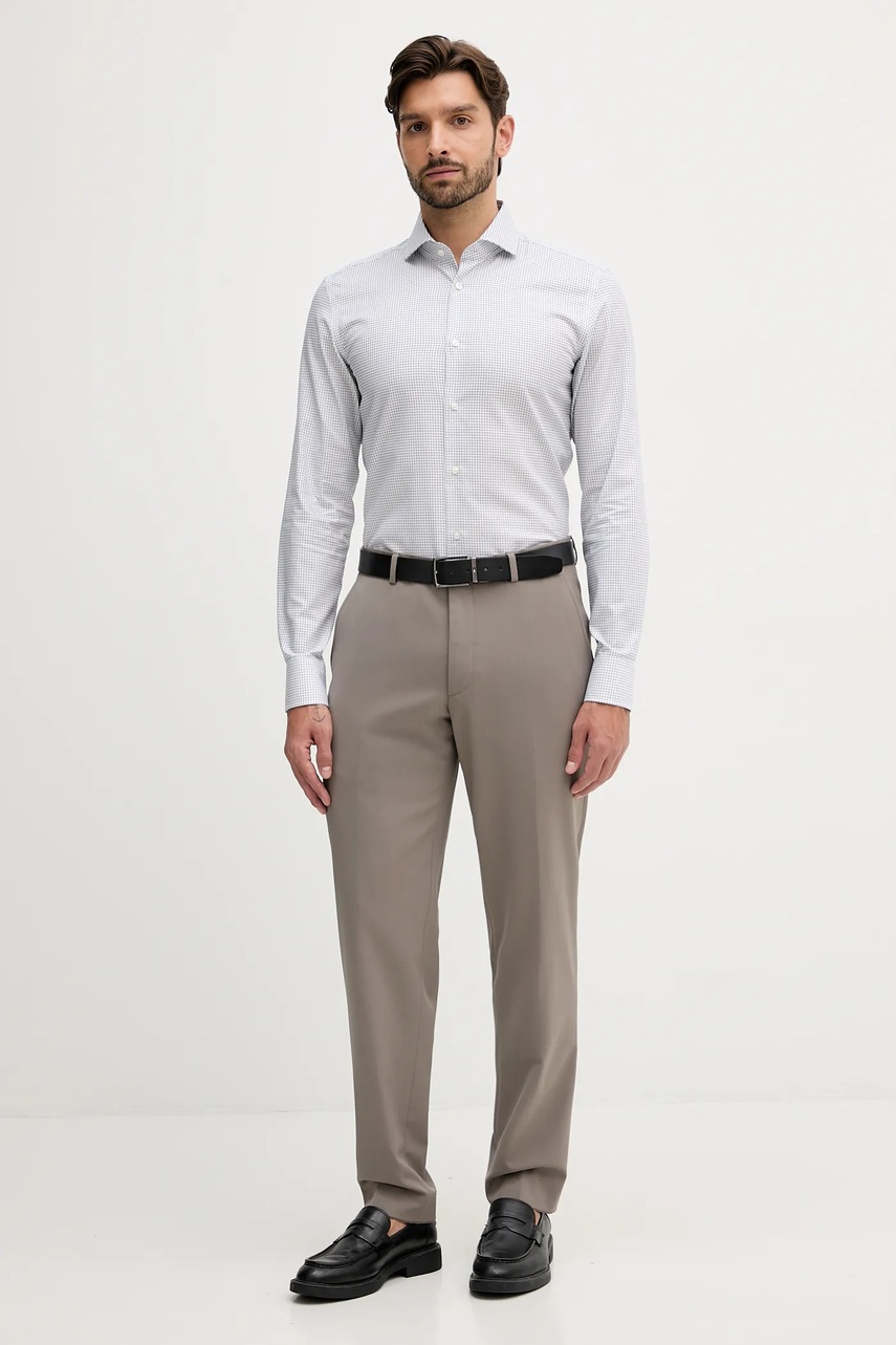 Хлопковая рубашка BOSS цвет синий  50550643