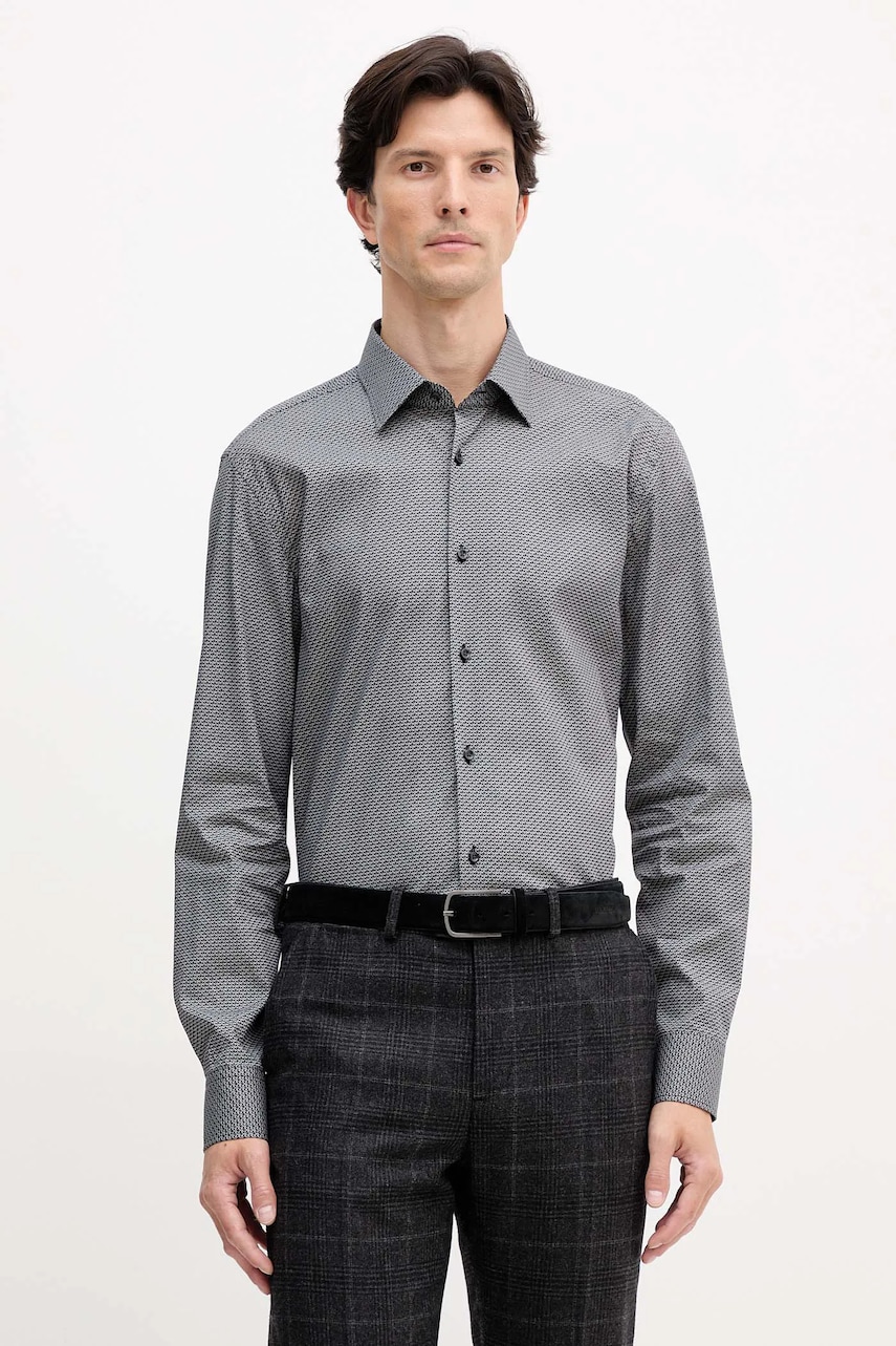 BOSS cămașă culoarea negru, cu guler clasic, slim, 50551363