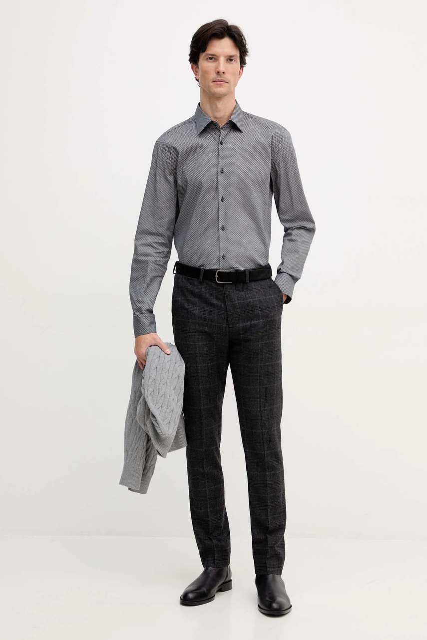 Рубашка BOSS цвет чёрный slim классический воротник 50551363