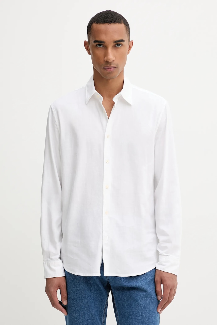 Marc O\'Polo cămașă culoarea alb, cu guler clasic, regular, 528731442118